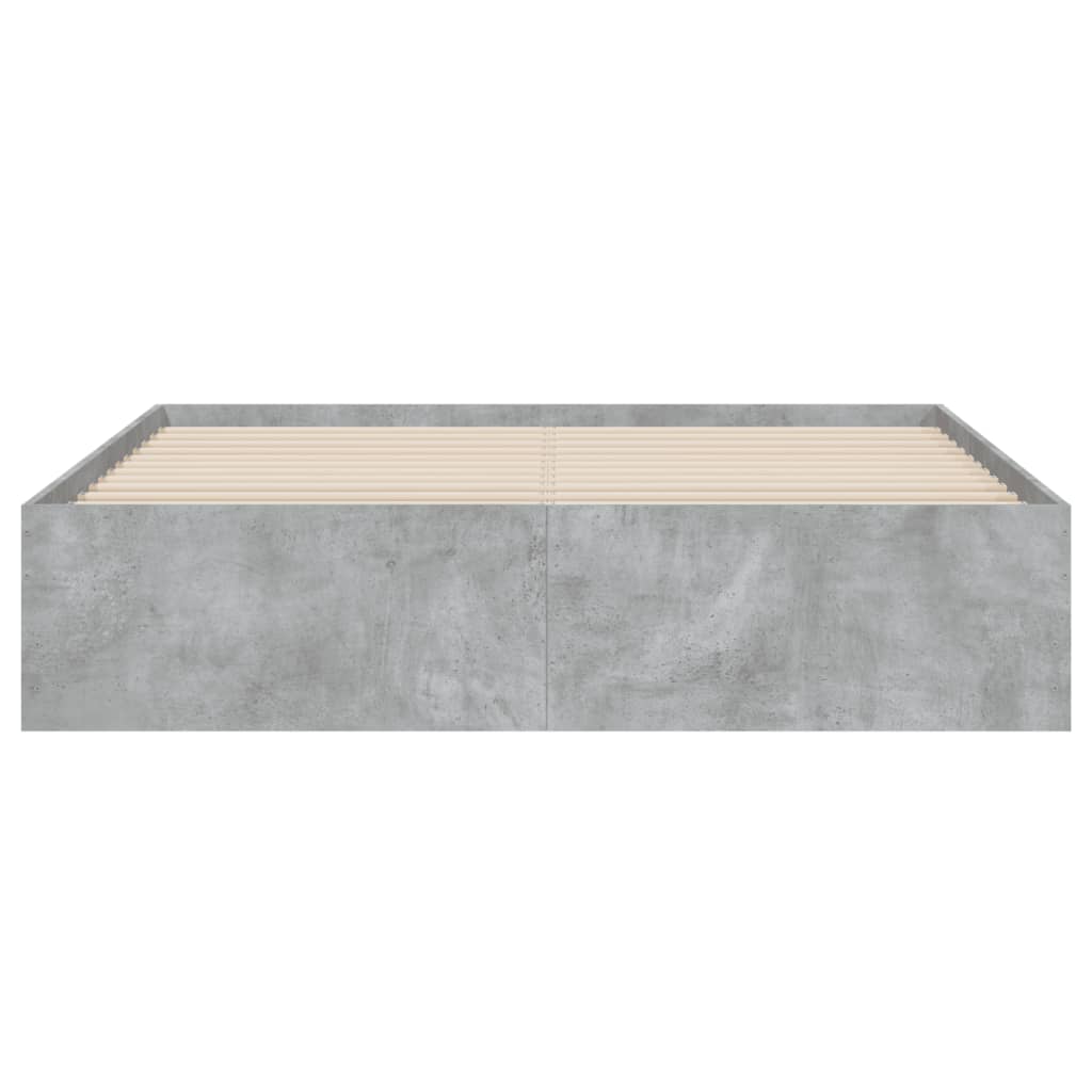 vidaXL Cadru de pat cu sertare, gri beton, 140x190 cm, lemn prelucrat vidaXL Cadru de pat cu sertare, gri beton, 140x190 cm, lemn prelucrat
