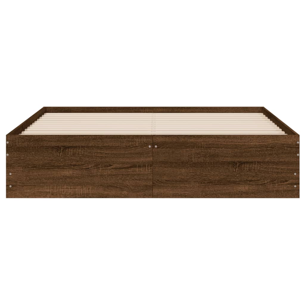 vidaXL Cadru de pat cu sertare, stejar maro, 140x190 cm lemn prelucrat vidaXL Cadru de pat cu sertare, stejar maro, 140x190 cm lemn prelucrat