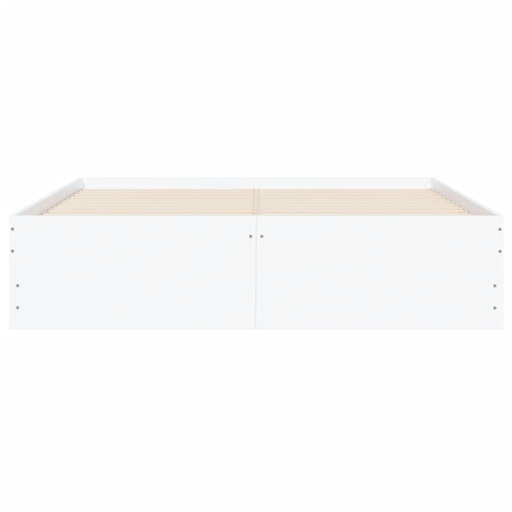 vidaXL Cadru de pat cu sertare, alb, 135x190 cm, lemn prelucrat vidaXL Cadru de pat cu sertare, alb, 135x190 cm, lemn prelucrat