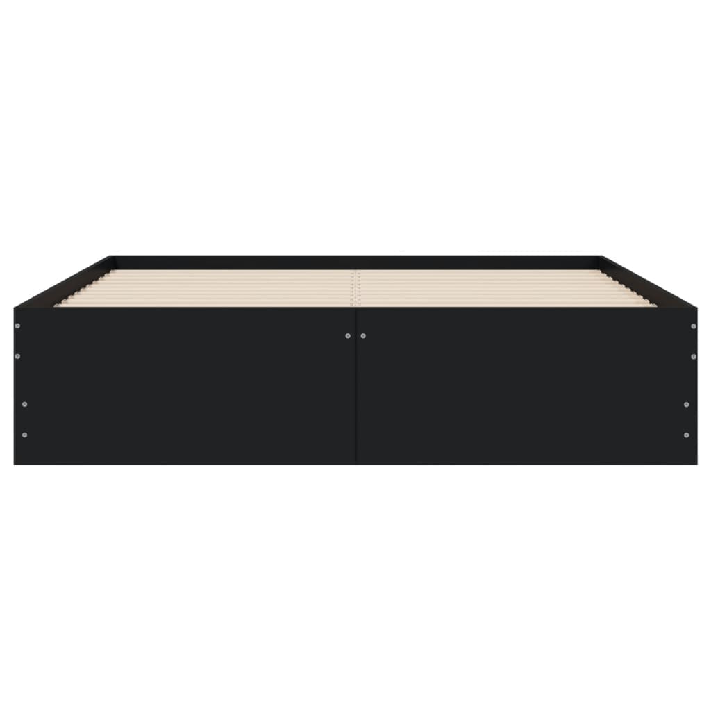 vidaXL Cadru de pat cu sertare, negru, 120x190 cm, lemn prelucrat vidaXL Cadru de pat cu sertare, negru, 120x190 cm, lemn prelucrat