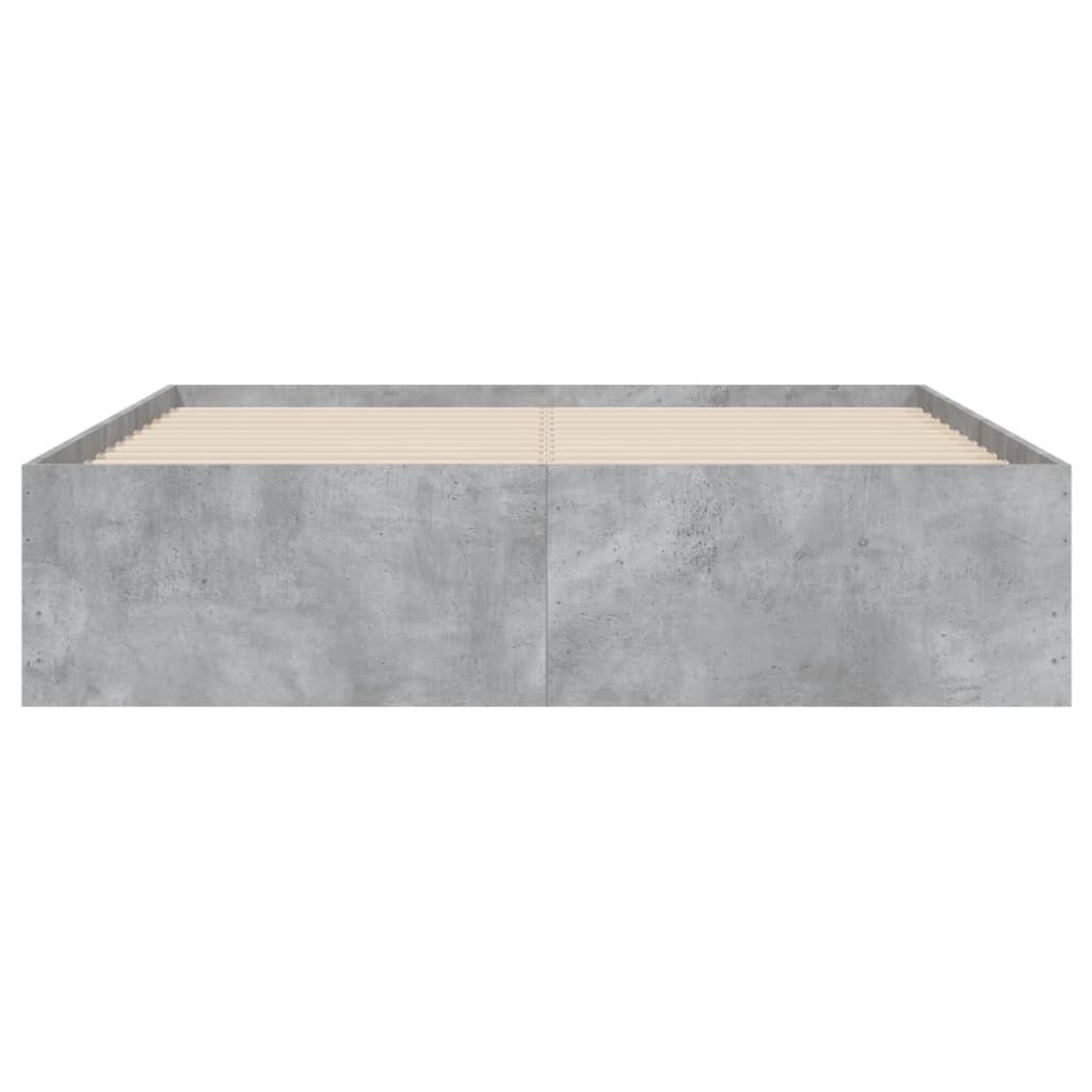 vidaXL Cadru de pat cu sertare, gri beton, 120x190 cm, lemn prelucrat vidaXL Cadru de pat cu sertare, gri beton, 120x190 cm, lemn prelucrat