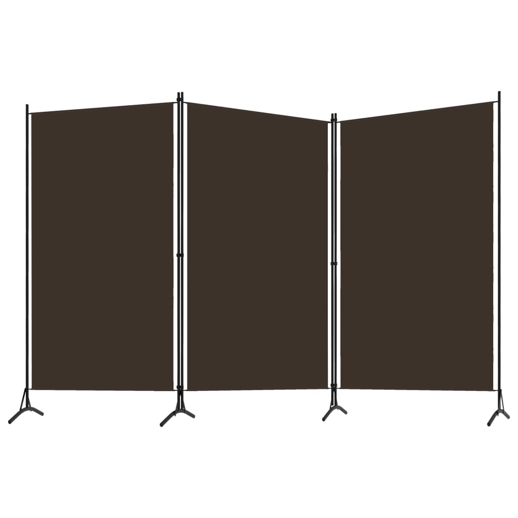 vidaXL Paravan de cameră cu 3 panouri, maro, 260 x 180 cm, textil vidaXL Paravan de cameră cu 3 panouri, maro, 260 x 180 cm, textil