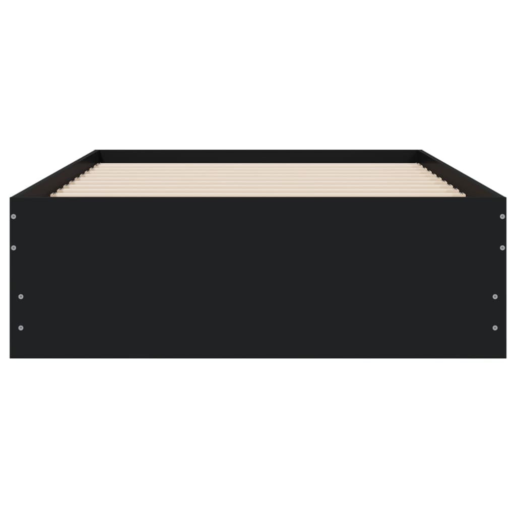vidaXL Cadru de pat cu sertare, negru, 90x190 cm, lemn prelucrat