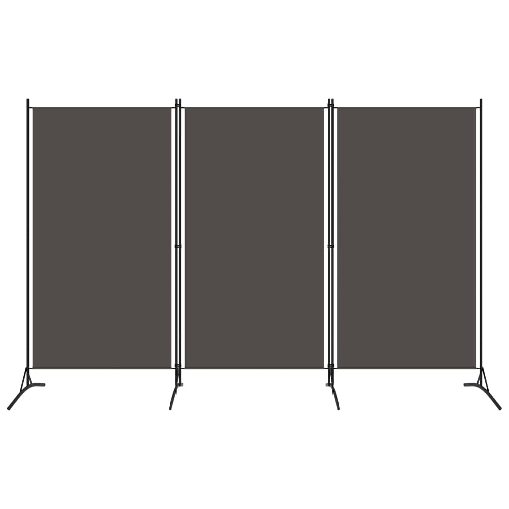 vidaXL Paravan de cameră cu 3 panouri, antracit, 260 x 180 cm, textil vidaXL Paravan de cameră cu 3 panouri, antracit, 260 x 180 cm, textil