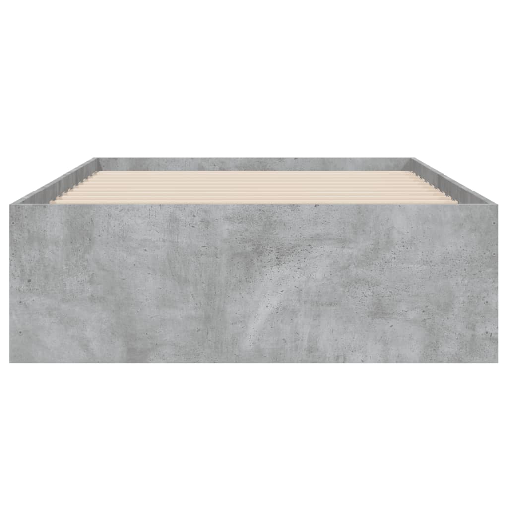 vidaXL Cadru de pat cu sertare, gri beton, 75x190 cm, lemn prelucrat