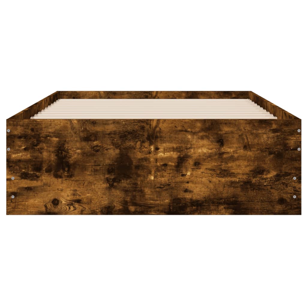 vidaXL Cadru de pat cu sertare stejar fumuriu 75x190 cm lemn prelucrat