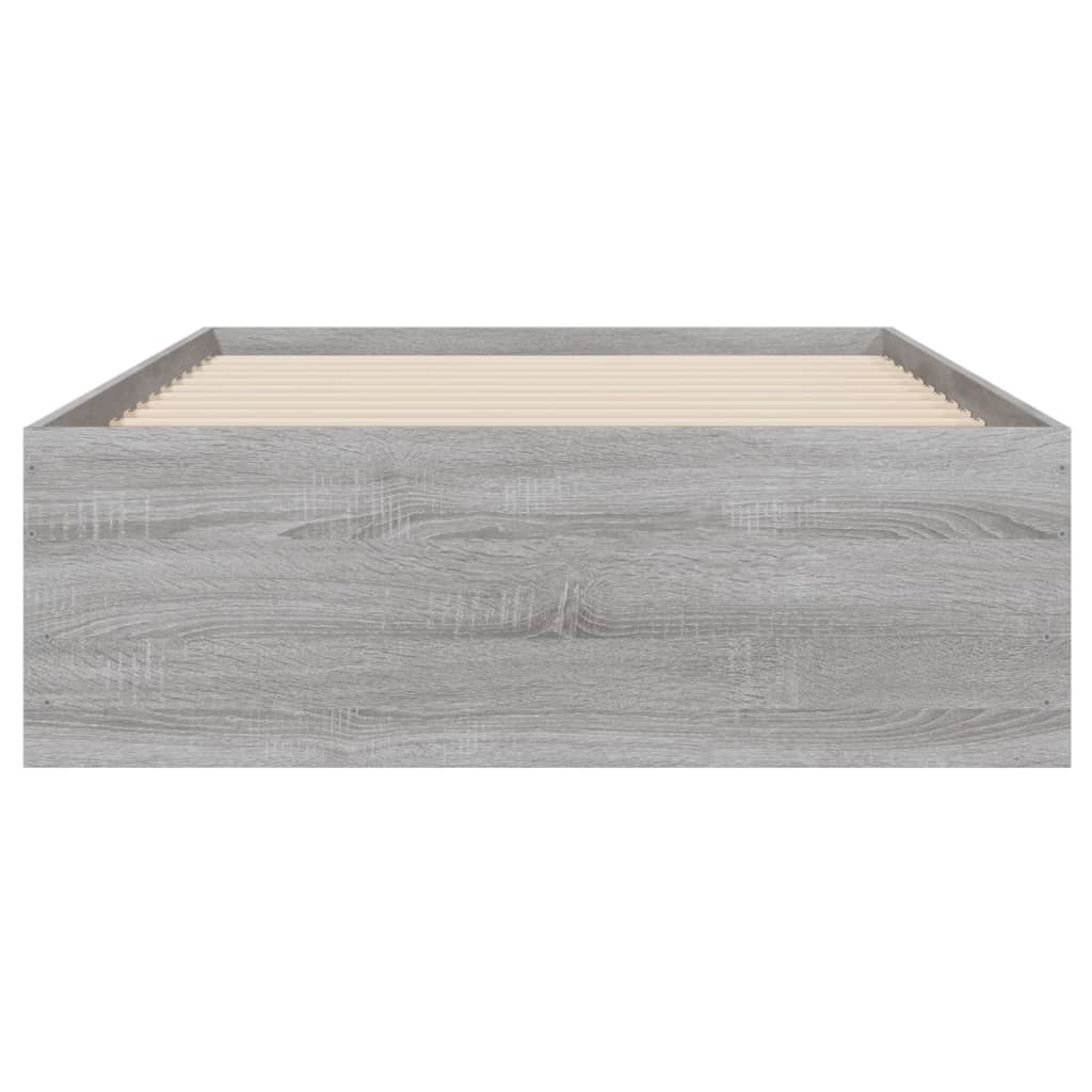 vidaXL Cadru de pat cu sertare gri sonoma 75x190 cm lemn prelucrat
