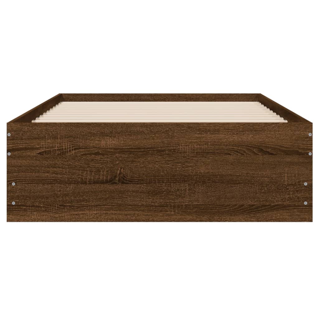 vidaXL Cadru de pat cu sertare stejar maro 75x190 cm lemn prelucrat
