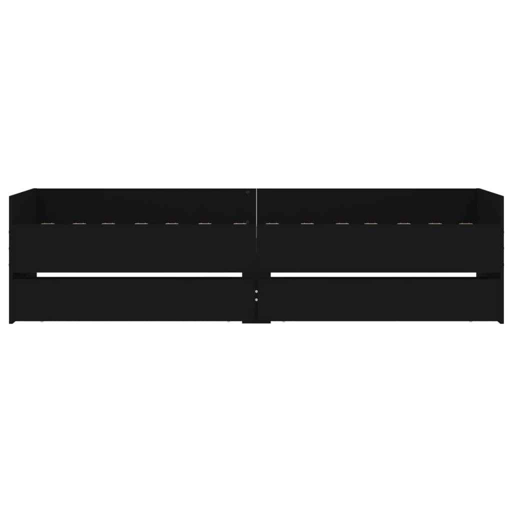 vidaXL Cadru de pat cu sertare, negru, 100x200 cm vidaXL Cadru de pat cu sertare, negru, 100x200 cm