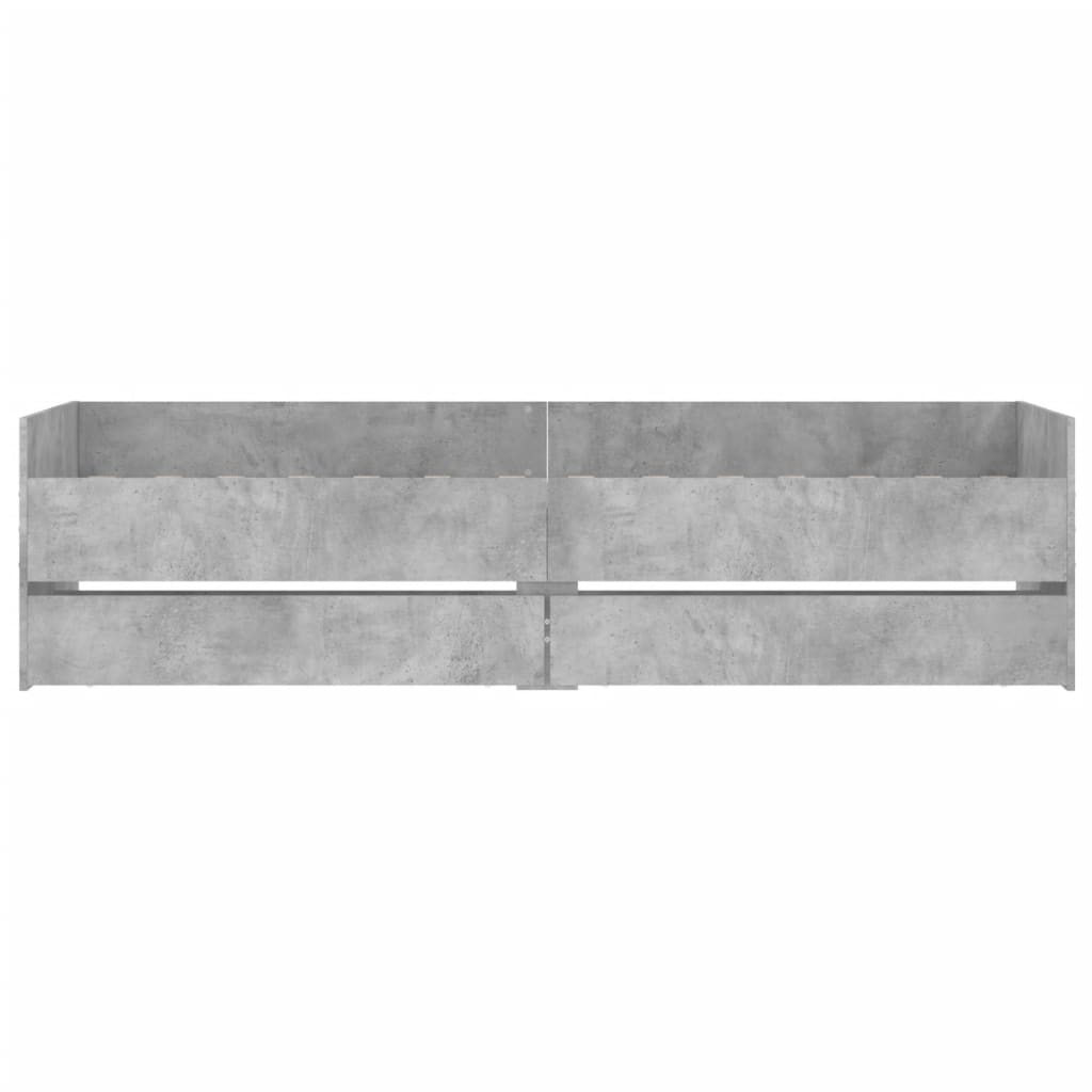 vidaXL Cadru de pat cu sertare, gri beton, 90x200 cm