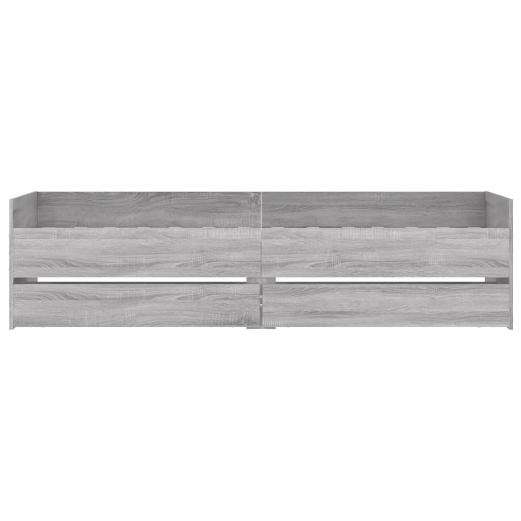 vidaXL Cadru de pat cu sertare, gri sonoma, 90x200 cm vidaXL Cadru de pat cu sertare, gri sonoma, 90x200 cm