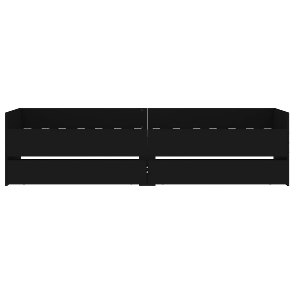 vidaXL Cadru de pat cu sertare, negru, 90x190 cm vidaXL Cadru de pat cu sertare, negru, 90x190 cm
