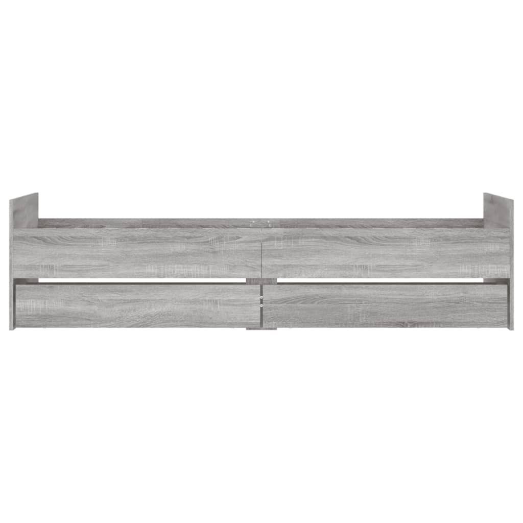 vidaXL Cadru de pat cu sertare, gri sonoma, 90x200 cm vidaXL Cadru de pat cu sertare, gri sonoma, 90x200 cm