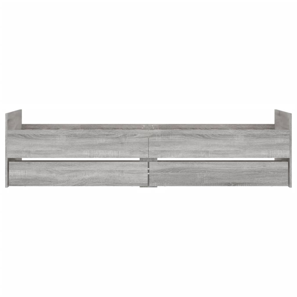 vidaXL Cadru de pat cu sertare, gri sonoma, 90x190 cm vidaXL Cadru de pat cu sertare, gri sonoma, 90x190 cm