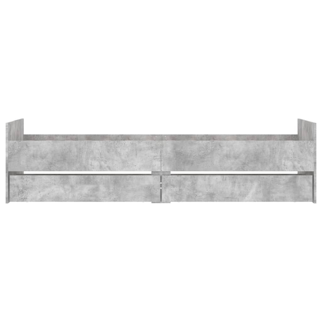 vidaXL Cadru de pat cu sertare, gri beton, 75x190 cm, mic single vidaXL Cadru de pat cu sertare, gri beton, 75x190 cm, mic single