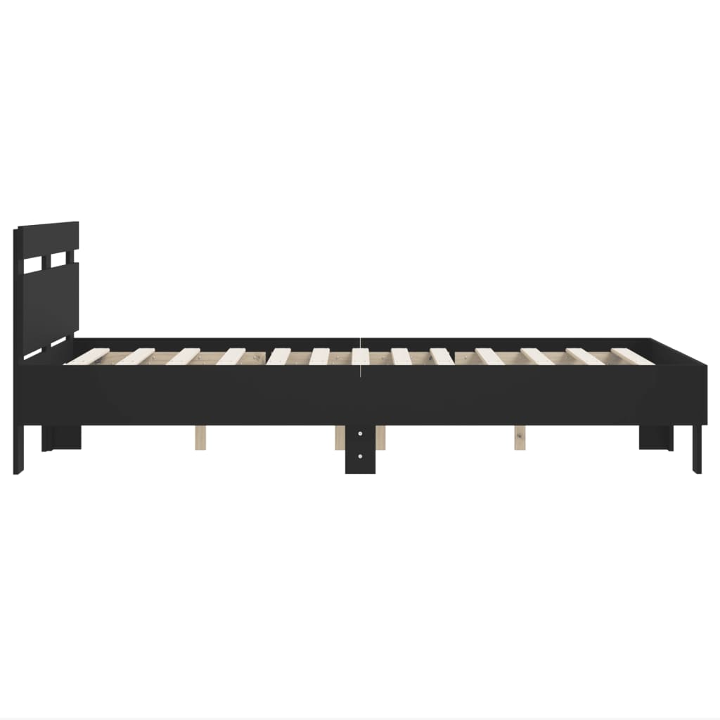 vidaXL Cadru de pat cu tăblie, negru, 120x200 cm, lemn prelucrat vidaXL Cadru de pat cu tăblie, negru, 120x200 cm, lemn prelucrat