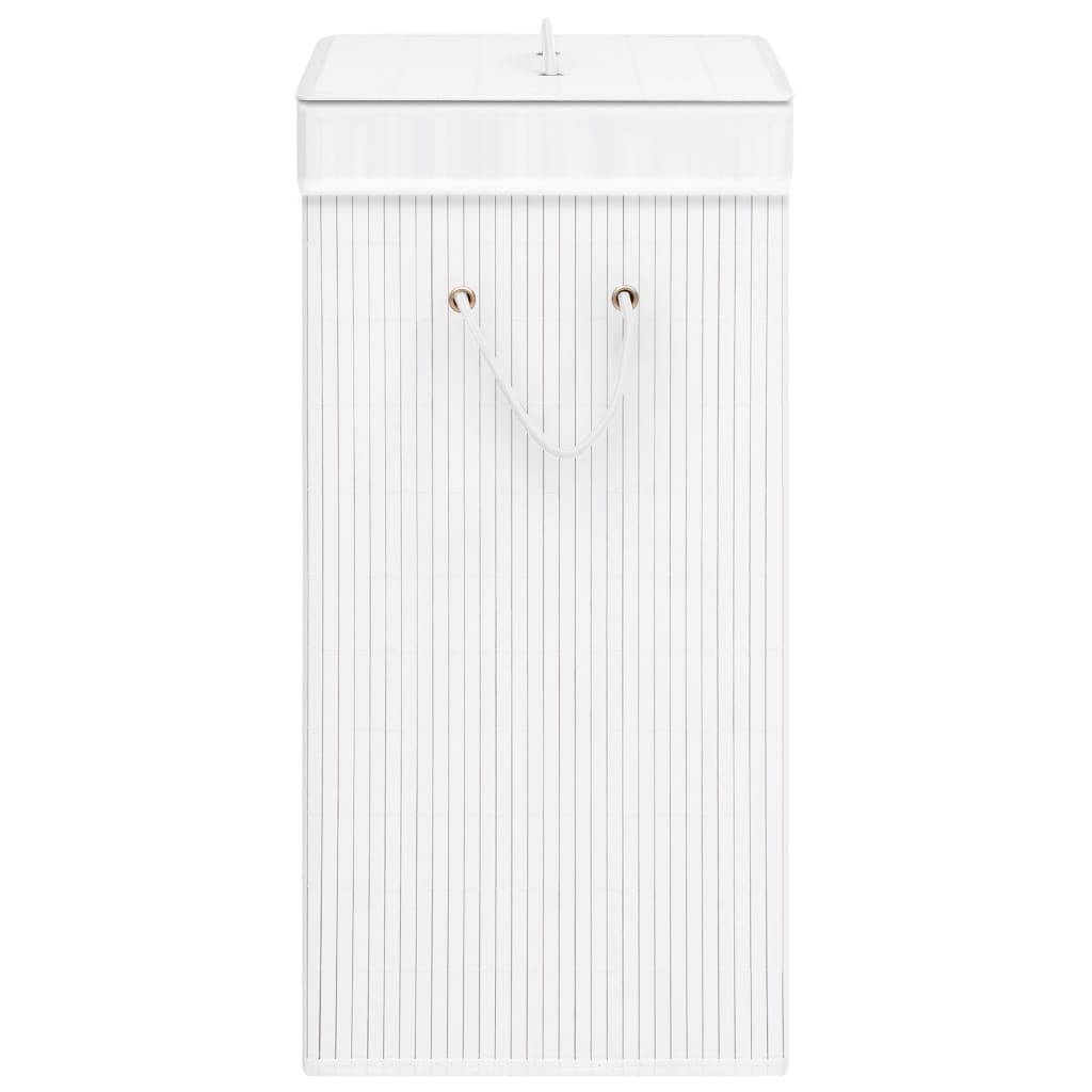 vidaXL Coș de rufe din bambus cu 2 secțiuni, alb, 72 L vidaXL Coș de rufe din bambus cu 2 secțiuni, alb, 72 L