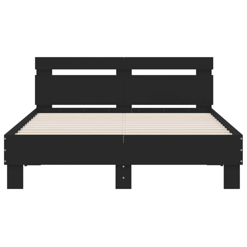 vidaXL Cadru de pat cu tăblie, negru, 120x190 cm, lemn prelucrat vidaXL Cadru de pat cu tăblie, negru, 120x190 cm, lemn prelucrat