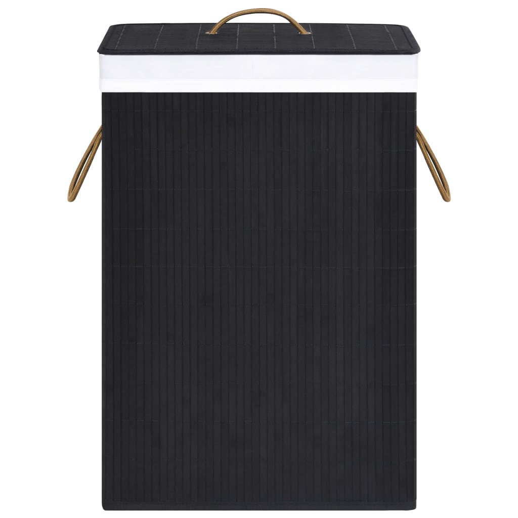 vidaXL Coș de rufe din bambus cu 2 secțiuni, negru, 72 L vidaXL Coș de rufe din bambus cu 2 secțiuni, negru, 72 L