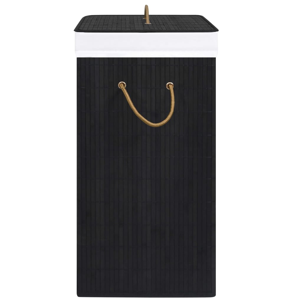 vidaXL Coș de rufe din bambus cu 2 secțiuni, negru, 72 L vidaXL Coș de rufe din bambus cu 2 secțiuni, negru, 72 L