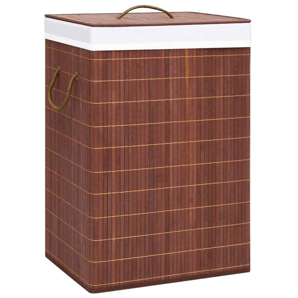 vidaXL Coș de rufe din bambus cu 2 secțiuni, maro, 72 L vidaXL Coș de rufe din bambus cu 2 secțiuni, maro, 72 L