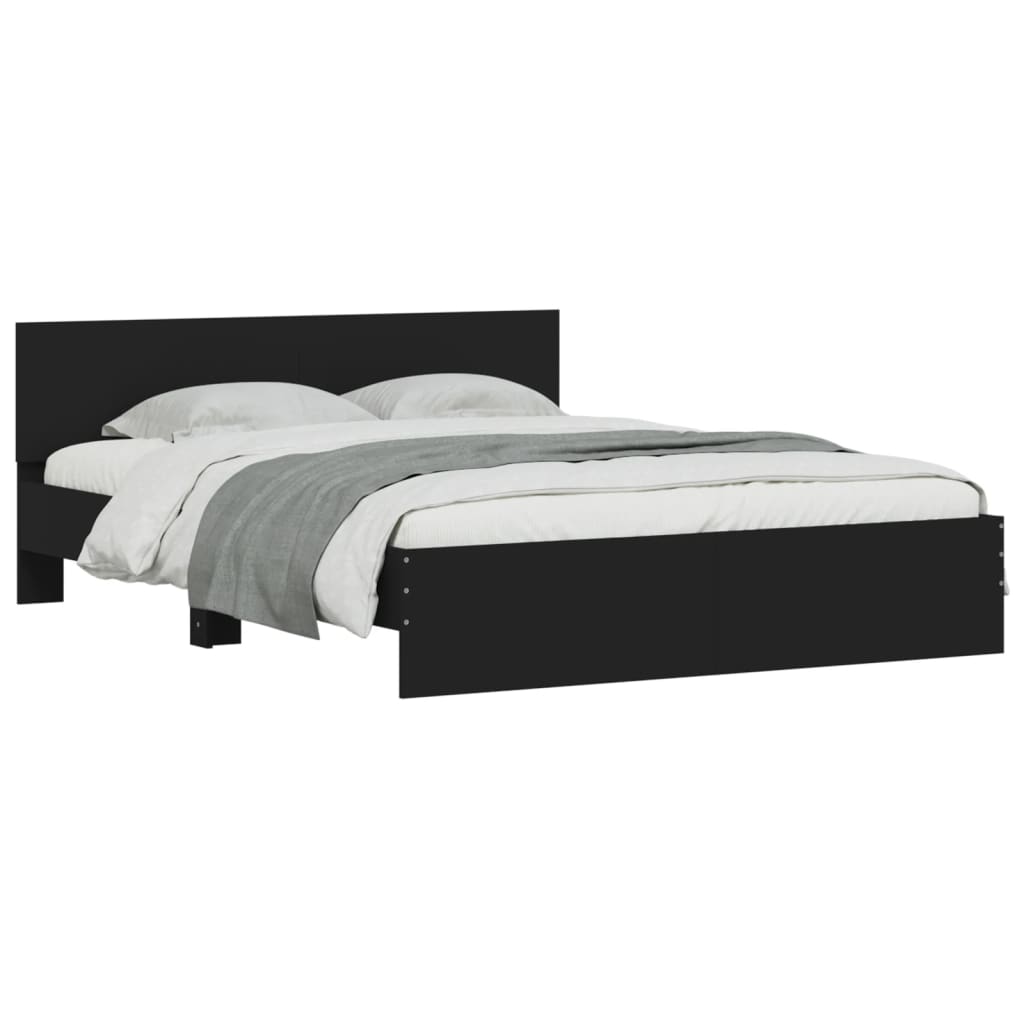 vidaXL Cadru de pat cu tăblie, negru, 140x200 cm vidaXL Cadru de pat cu tăblie, negru, 140x200 cm