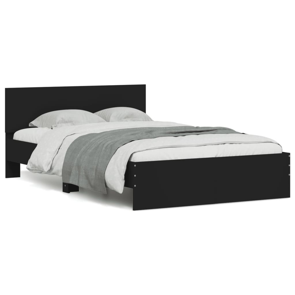vidaXL Cadru de pat cu tăblie, negru, 120x190 cm vidaXL Cadru de pat cu tăblie, negru, 120x190 cm