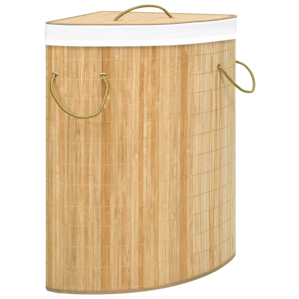 vidaXL Coș de rufe din bambus de colț, 60 L vidaXL Coș de rufe din bambus de colț, 60 L