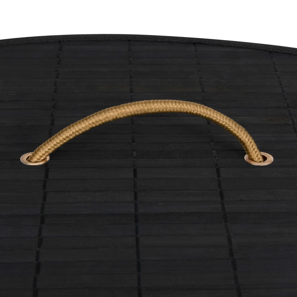 vidaXL Coș de rufe din bambus de colț, negru, 60 L vidaXL Coș de rufe din bambus de colț, negru, 60 L