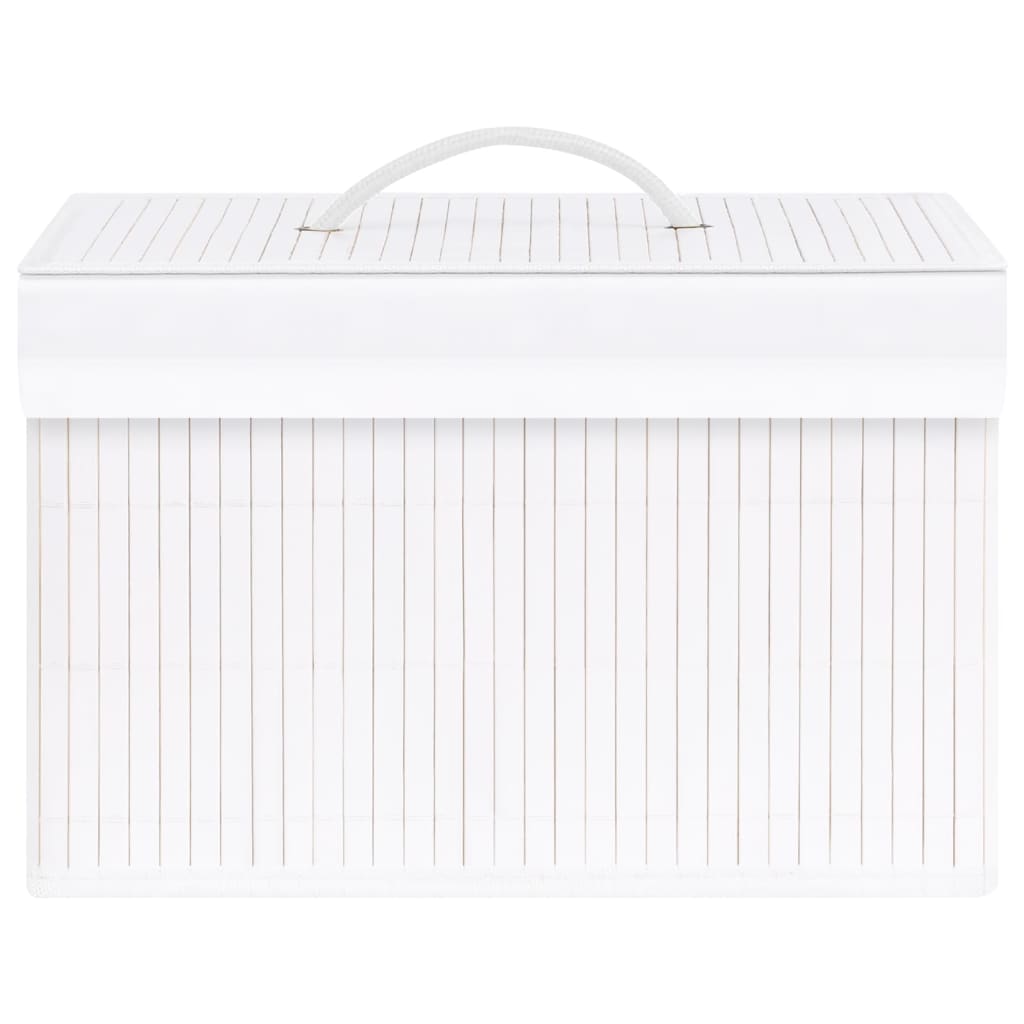 vidaXL Cutii de depozitare, 4 buc., alb, bambus vidaXL Cutii de depozitare, 4 buc., alb, bambus