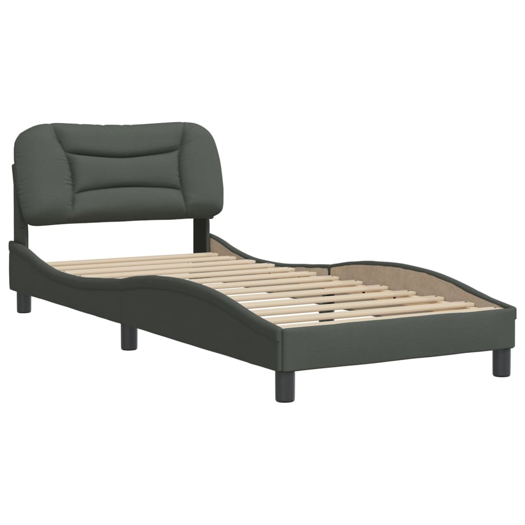 vidaXL Cadru de pat fără saltea, gri închis, 80x200 cm, textil