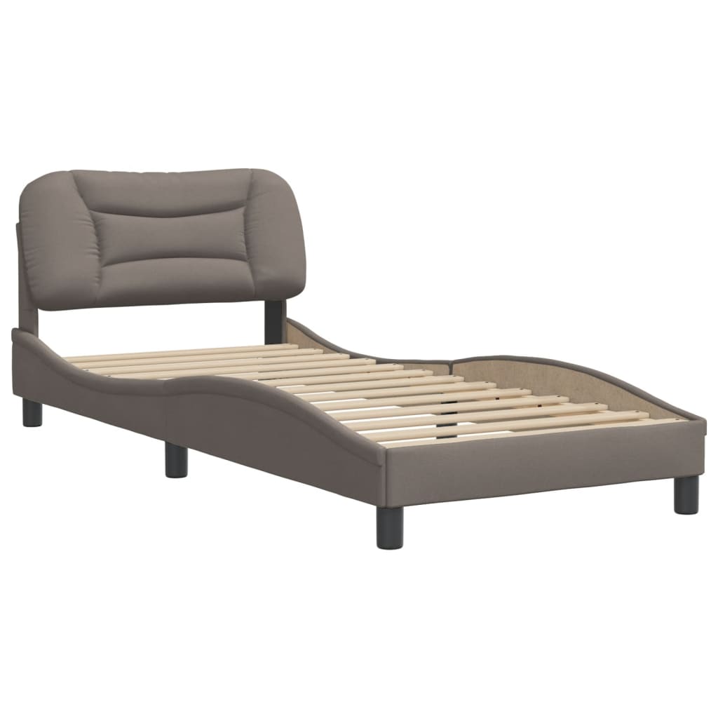vidaXL Cadru de pat fără saltea Taupe 80x200 cm țesătură