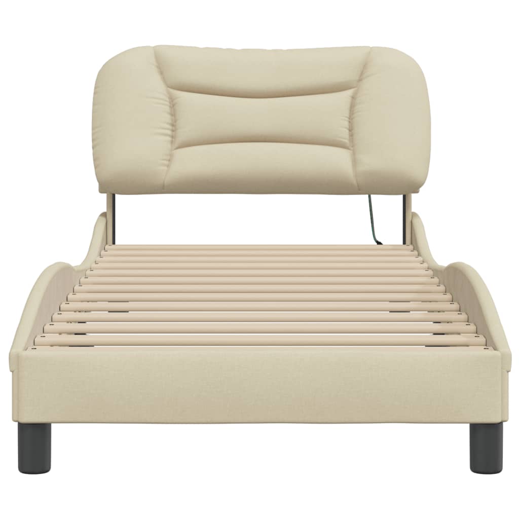 vidaXL Cadru de pat fără saltea cremă 80x200 cm țesătură