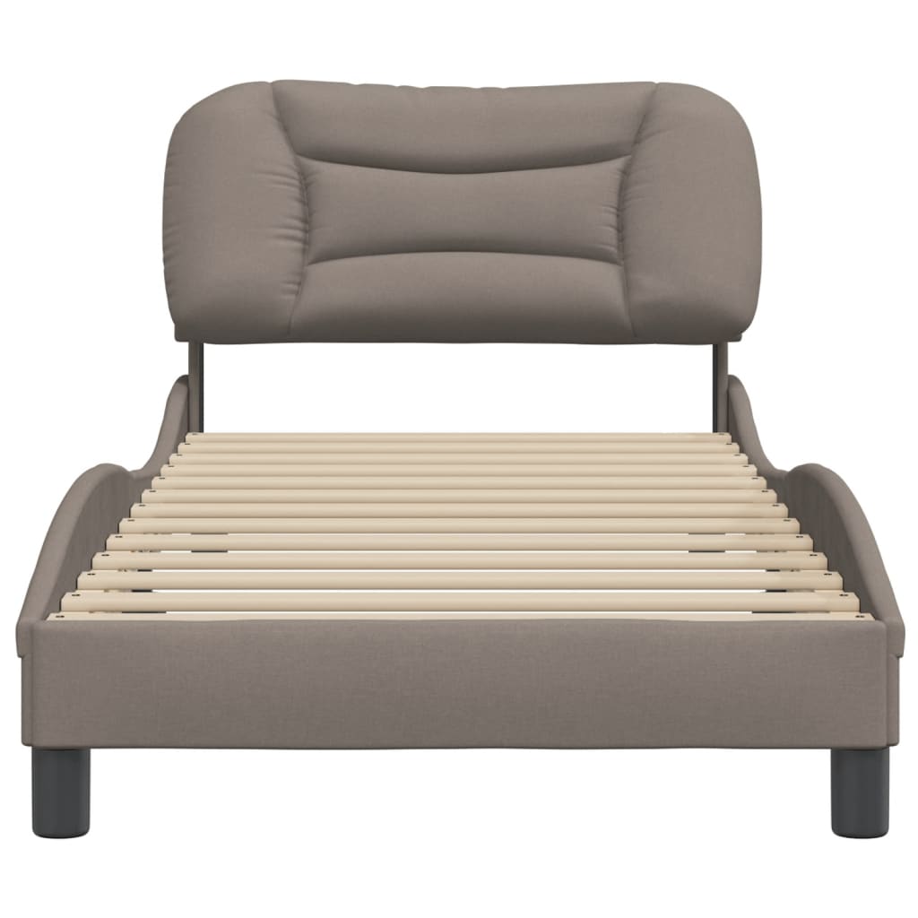 vidaXL Cadru de pat fără saltea Taupe 90x190 cm Stofa