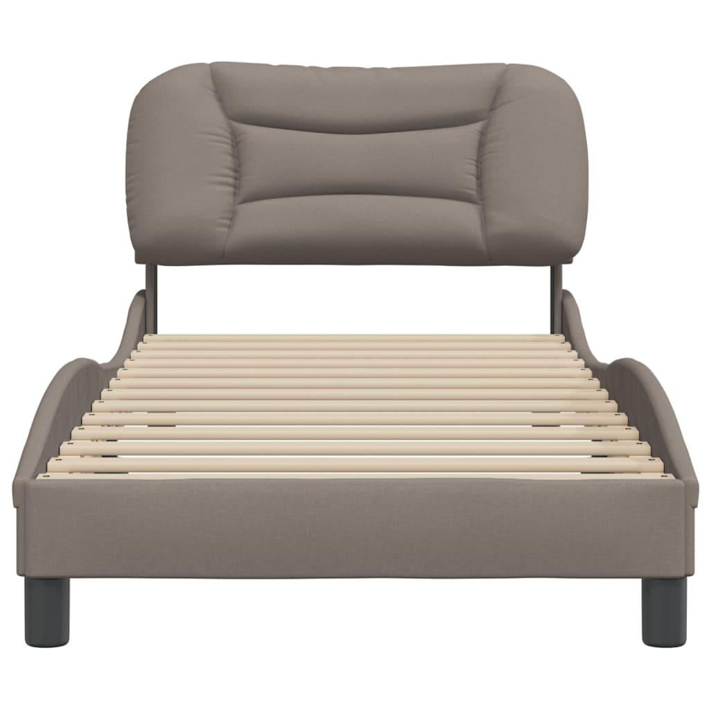 vidaXL Cadru de pat fără saltea Taupe 90x200 cm țesătură