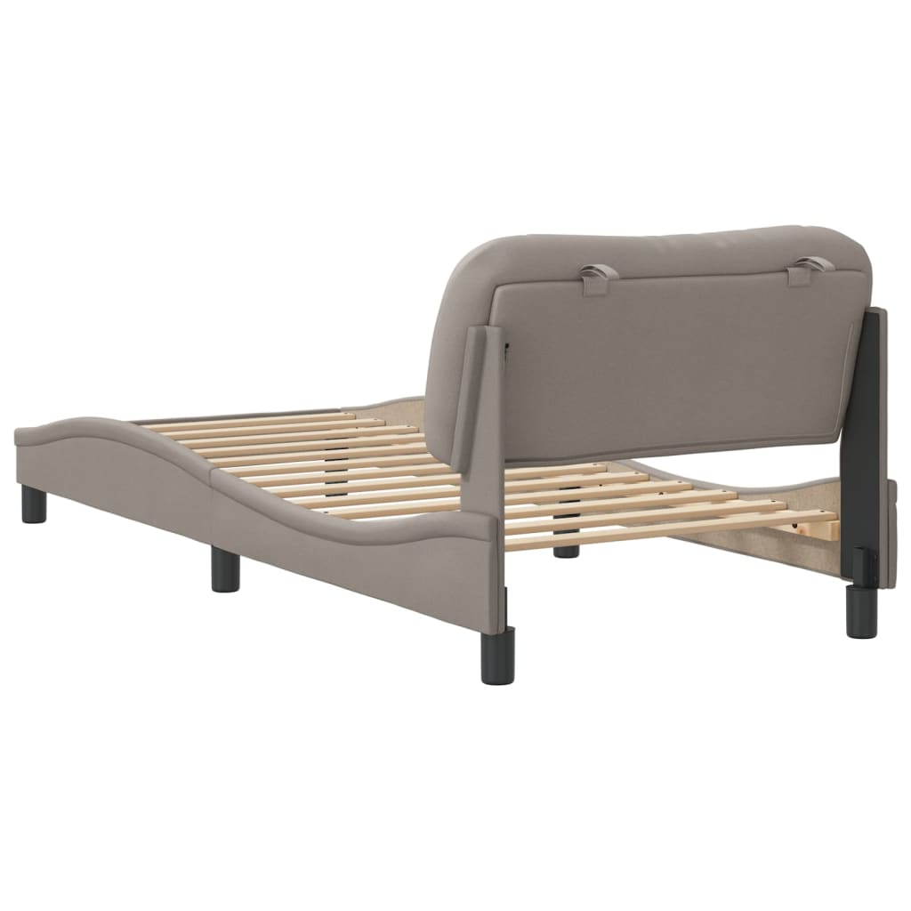 vidaXL Cadru de pat fără saltea Taupe 90x200 cm țesătură