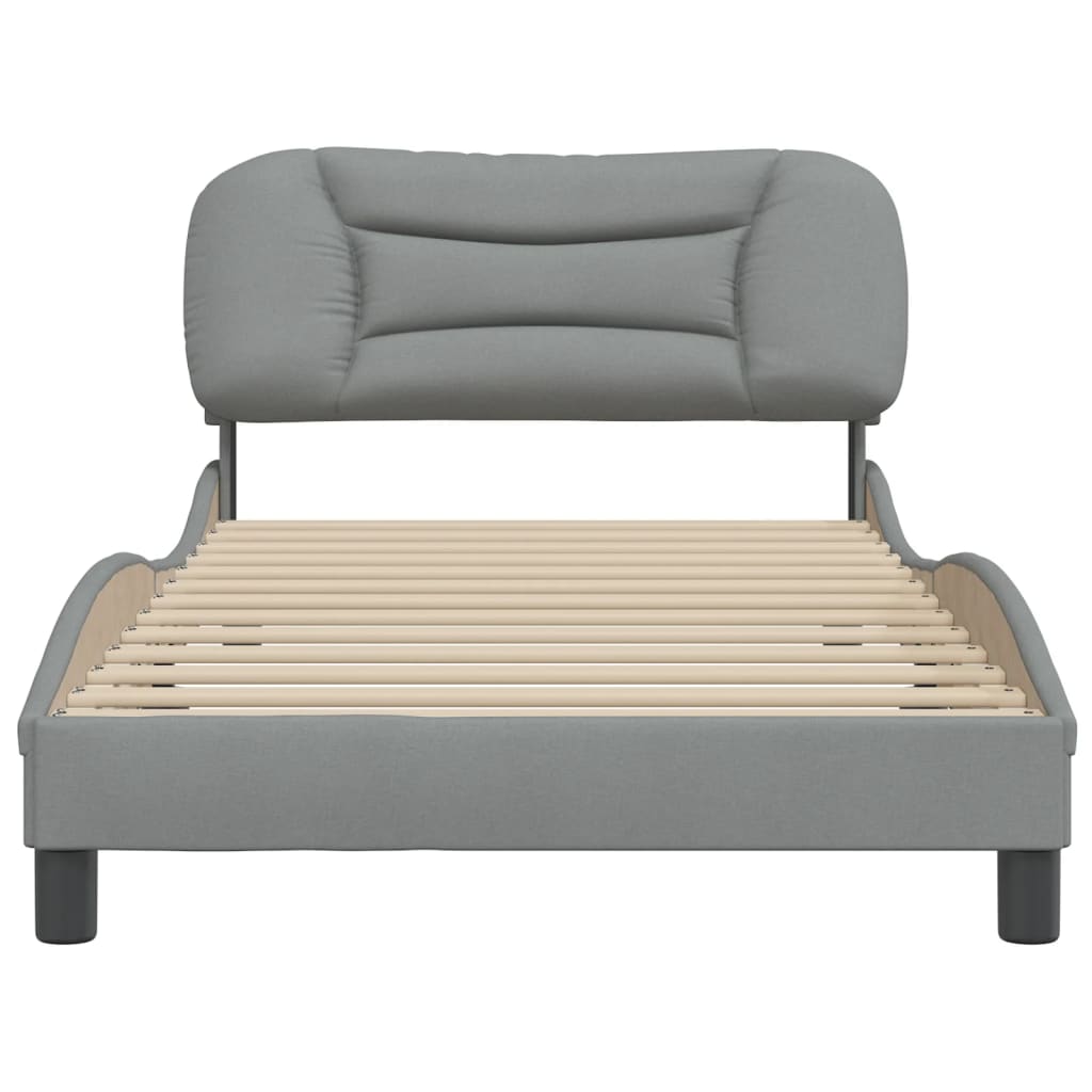 vidaXL Cadru de pat fără saltea, gri deschis, 100x200 cm, textil