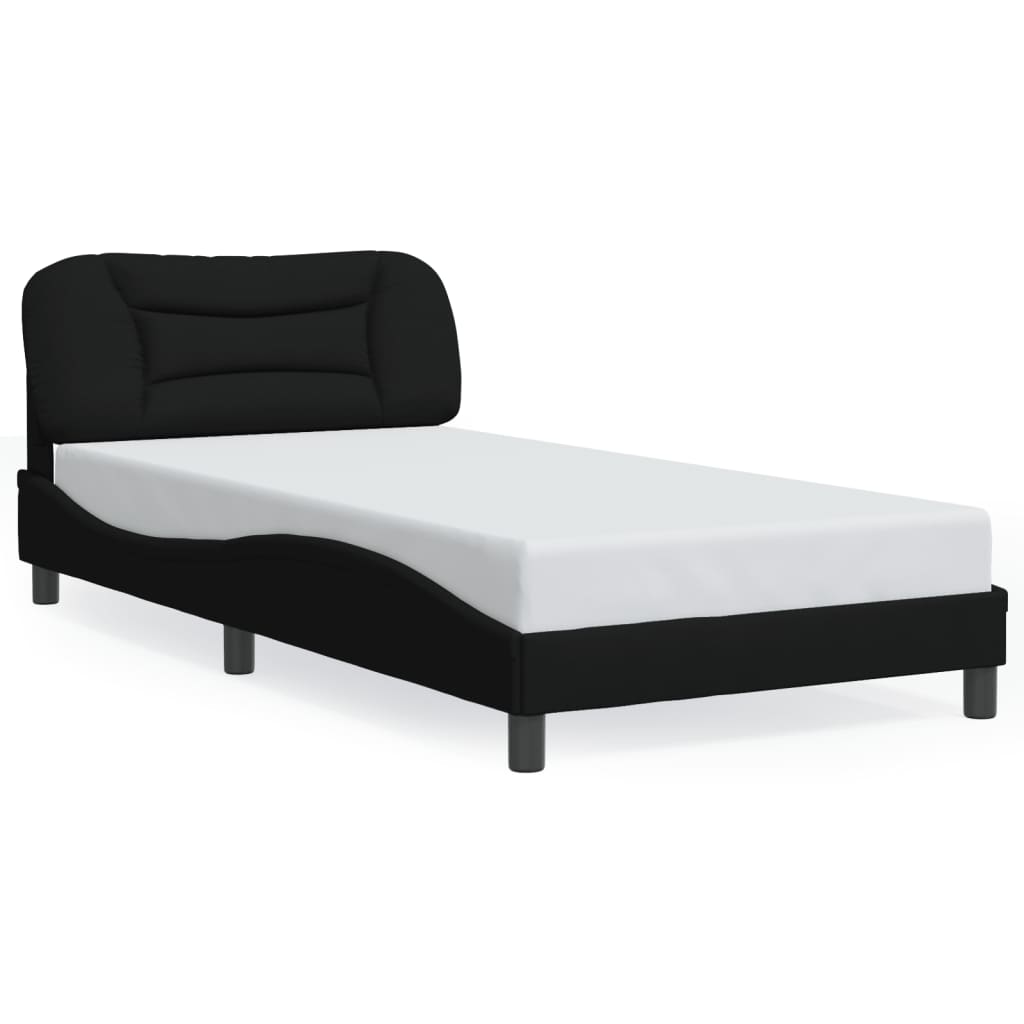 vidaXL Cadru de pat fără saltea, negru, 100x200 cm, textil