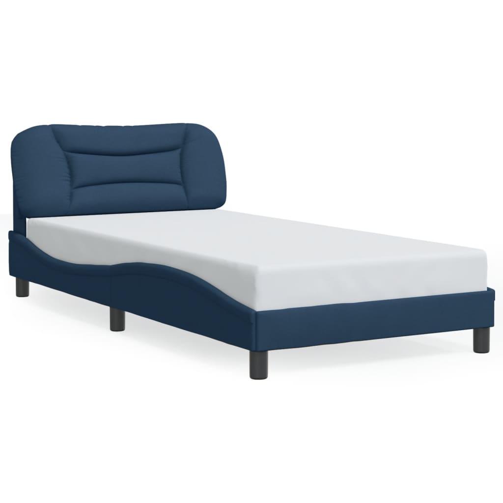 vidaXL Cadru de pat fără saltea țesătură albastră 100x200 cm vidaXL Cadru de pat fără saltea țesătură albastră 100x200 cm