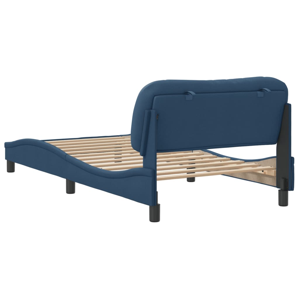 vidaXL Cadru de pat fără saltea țesătură albastră 100x200 cm vidaXL Cadru de pat fără saltea țesătură albastră 100x200 cm