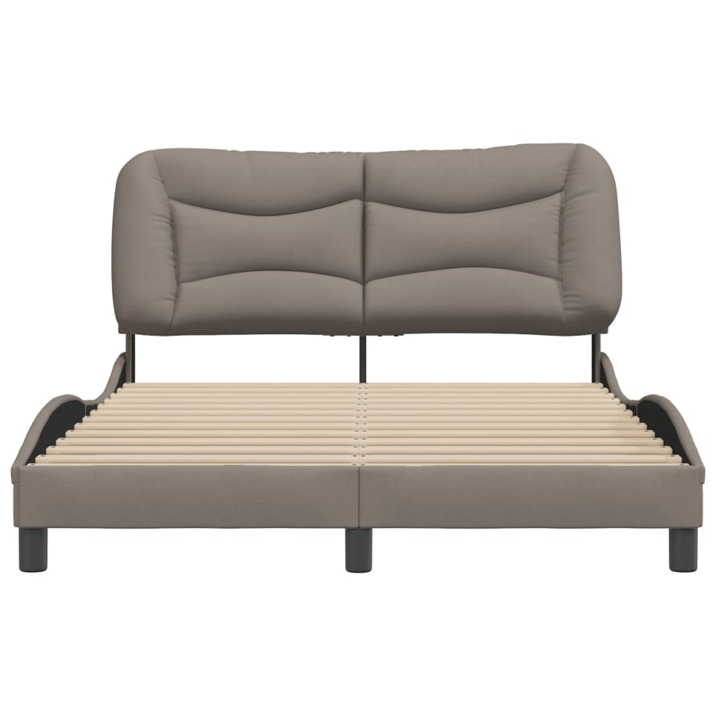 vidaXL Cadru de pat fără saltea, gri taupe, 120x200 cm, textil vidaXL Cadru de pat fără saltea, gri taupe, 120x200 cm, textil