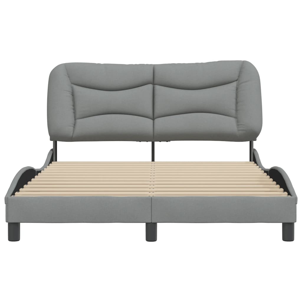 vidaXL Cadru de pat fără saltea, gri deschis, 140x190 cm, textil