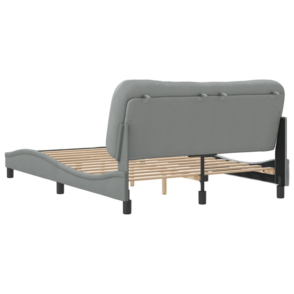vidaXL Cadru de pat fără saltea, gri deschis, 140x190 cm, textil