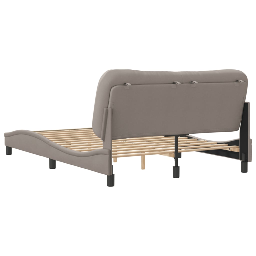 vidaXL Cadru de pat fără saltea, gri taupe, 140x190 cm, textil vidaXL Cadru de pat fără saltea, gri taupe, 140x190 cm, textil