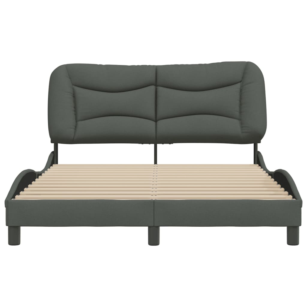 vidaXL Cadru de pat fără saltea, gri închis, 140x200 cm, textil