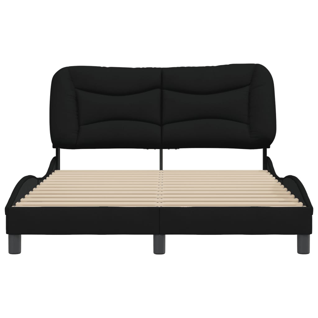vidaXL Cadru de pat fără saltea, negru, 140x200 cm, textil vidaXL Cadru de pat fără saltea, negru, 140x200 cm, textil