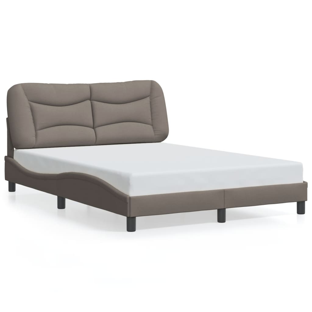vidaXL Cadru de pat fără saltea, gri taupe, 140x200 cm, textil vidaXL Cadru de pat fără saltea, gri taupe, 140x200 cm, textil