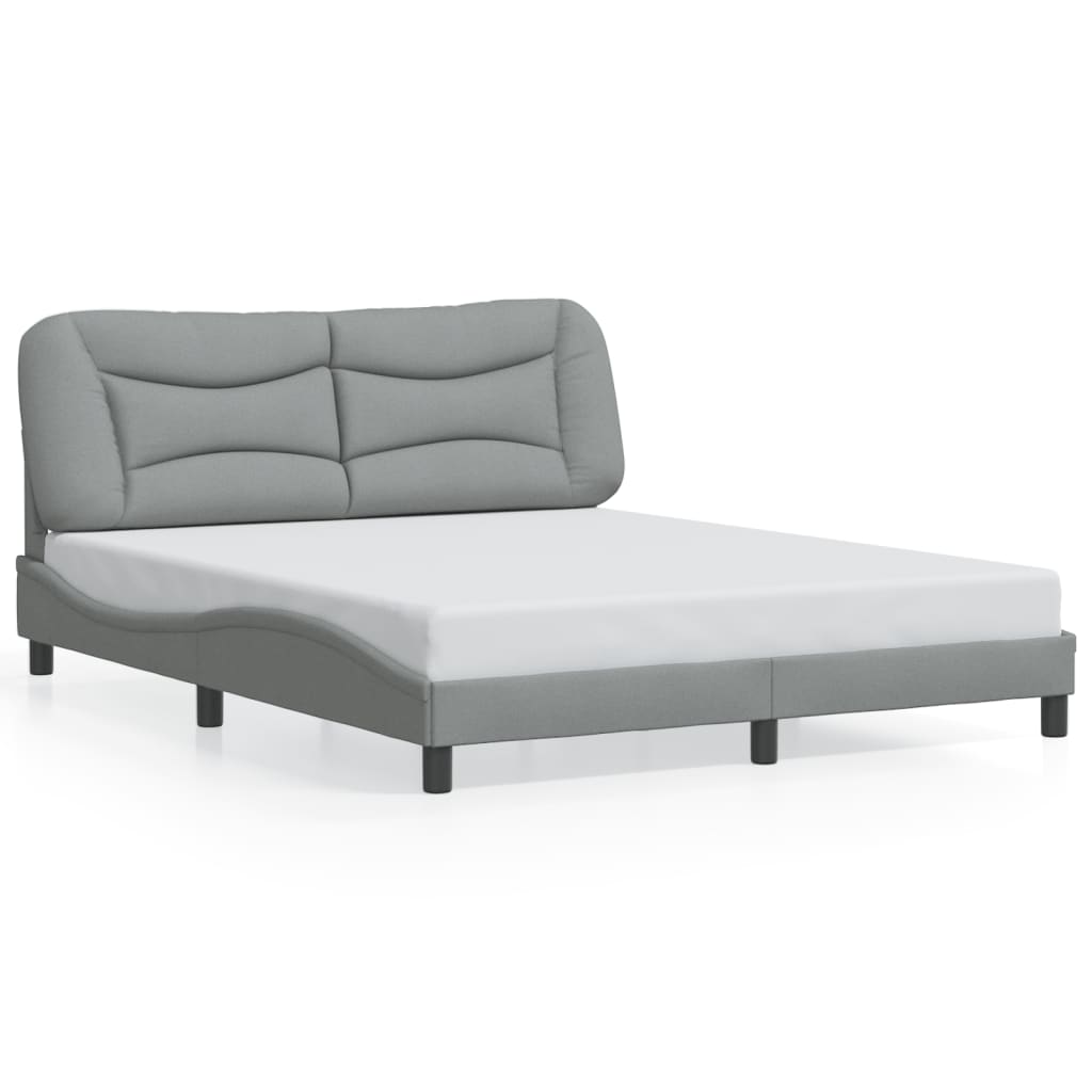 vidaXL Cadru de pat fără saltea, gri deschis, 160x200 cm, textil