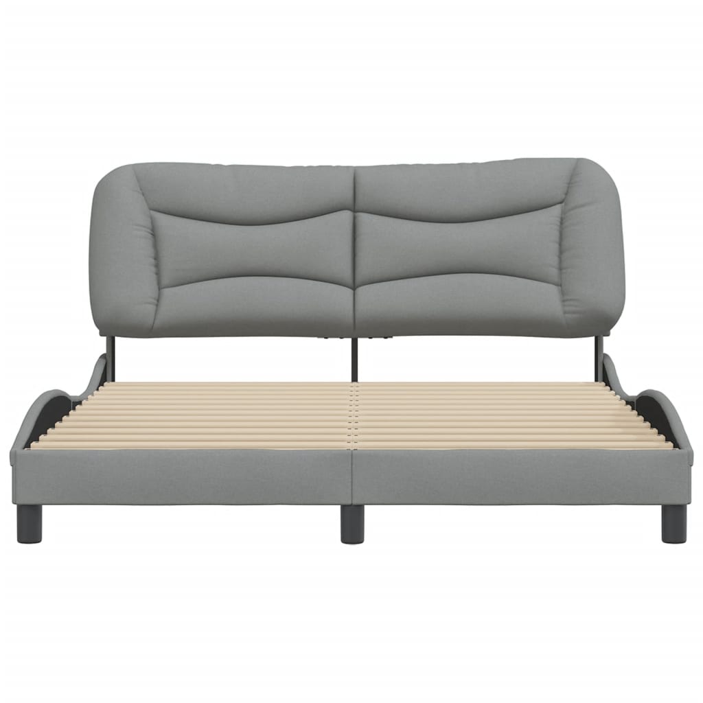 vidaXL Cadru de pat fără saltea, gri deschis, 160x200 cm, textil