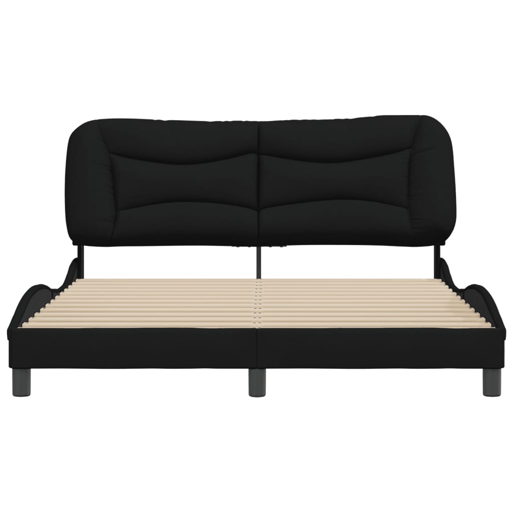 vidaXL Cadru de pat fără saltea, negru, 160x200 cm, textil vidaXL Cadru de pat fără saltea, negru, 160x200 cm, textil